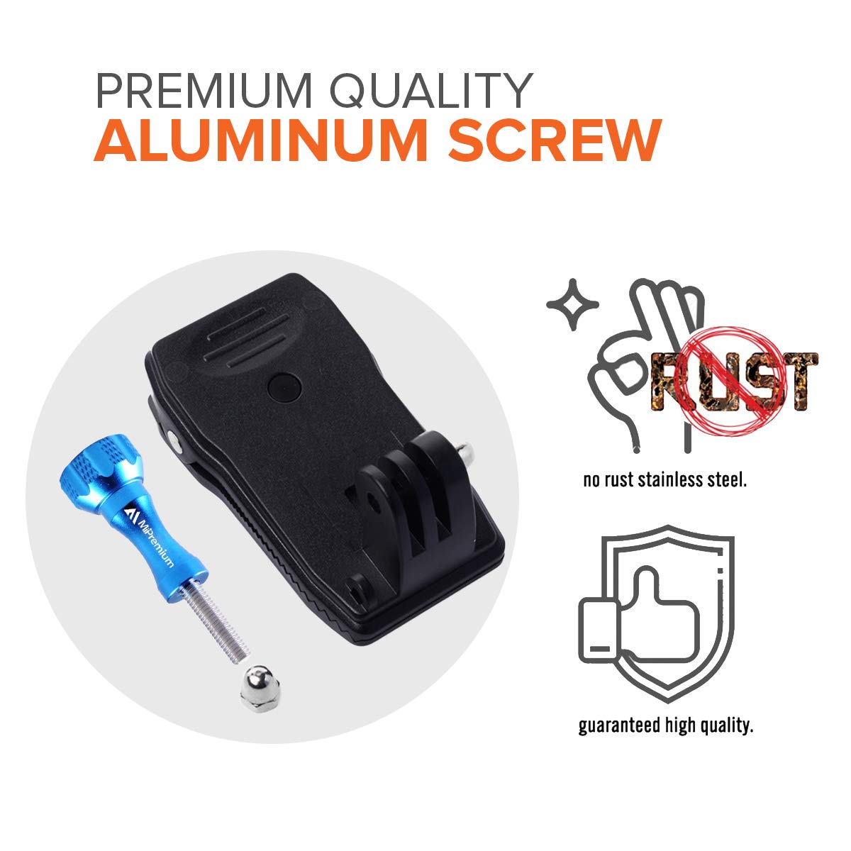 Mipremium Backpack Strap Clip Mount For Gopro Hero 13 12 11 10 9 8 7 6 5 4 3+ Session Black Silver Xiaoyi 4K Sjcam Yi Sports Action Camera Perfect Shoulder And Hat Quick Release Clamp Body Cam Holder